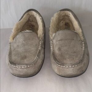 UGG Women's Gray Suede Flats with Shearling Lining